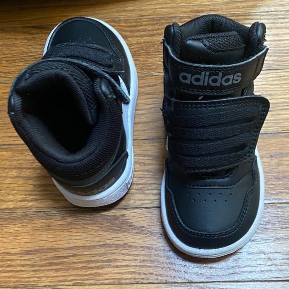 Adidas Kids Black and White High-Top Sneakers - Picture 4 of 5